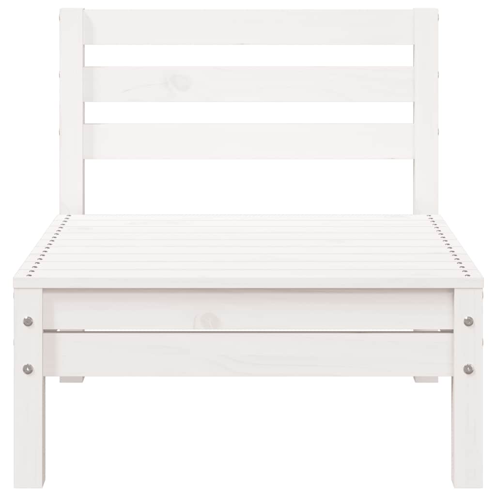 Garden Sofa 3-Seater White Solid Wood Pine